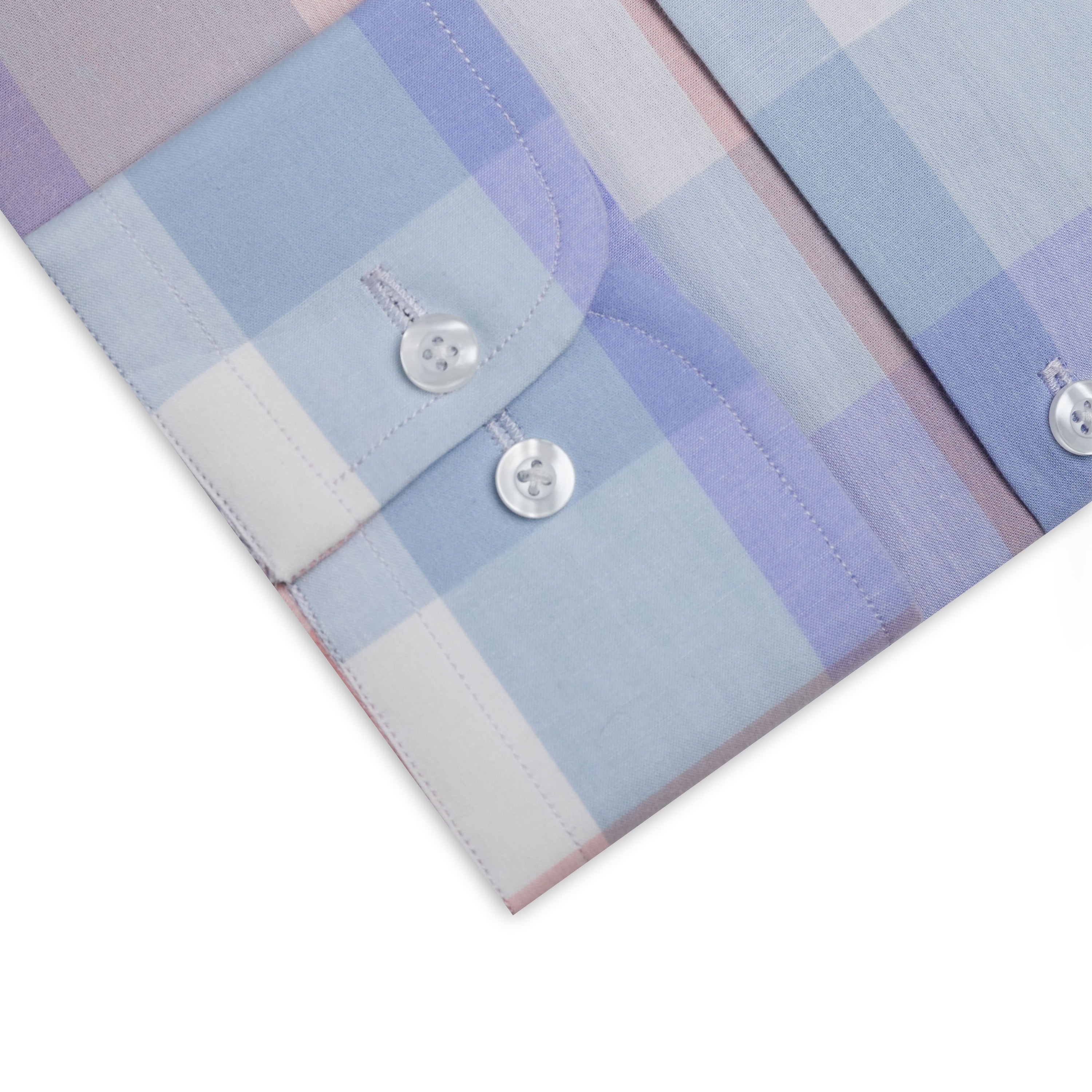 Sky Peach check Formal shirt