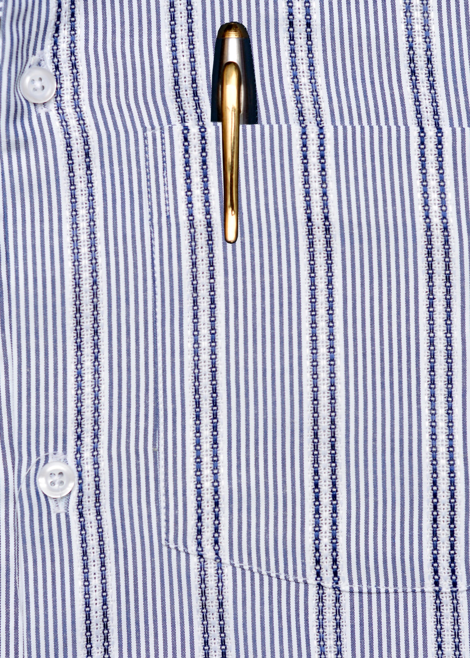 White Blue Stripe Summer Fabric Shirt