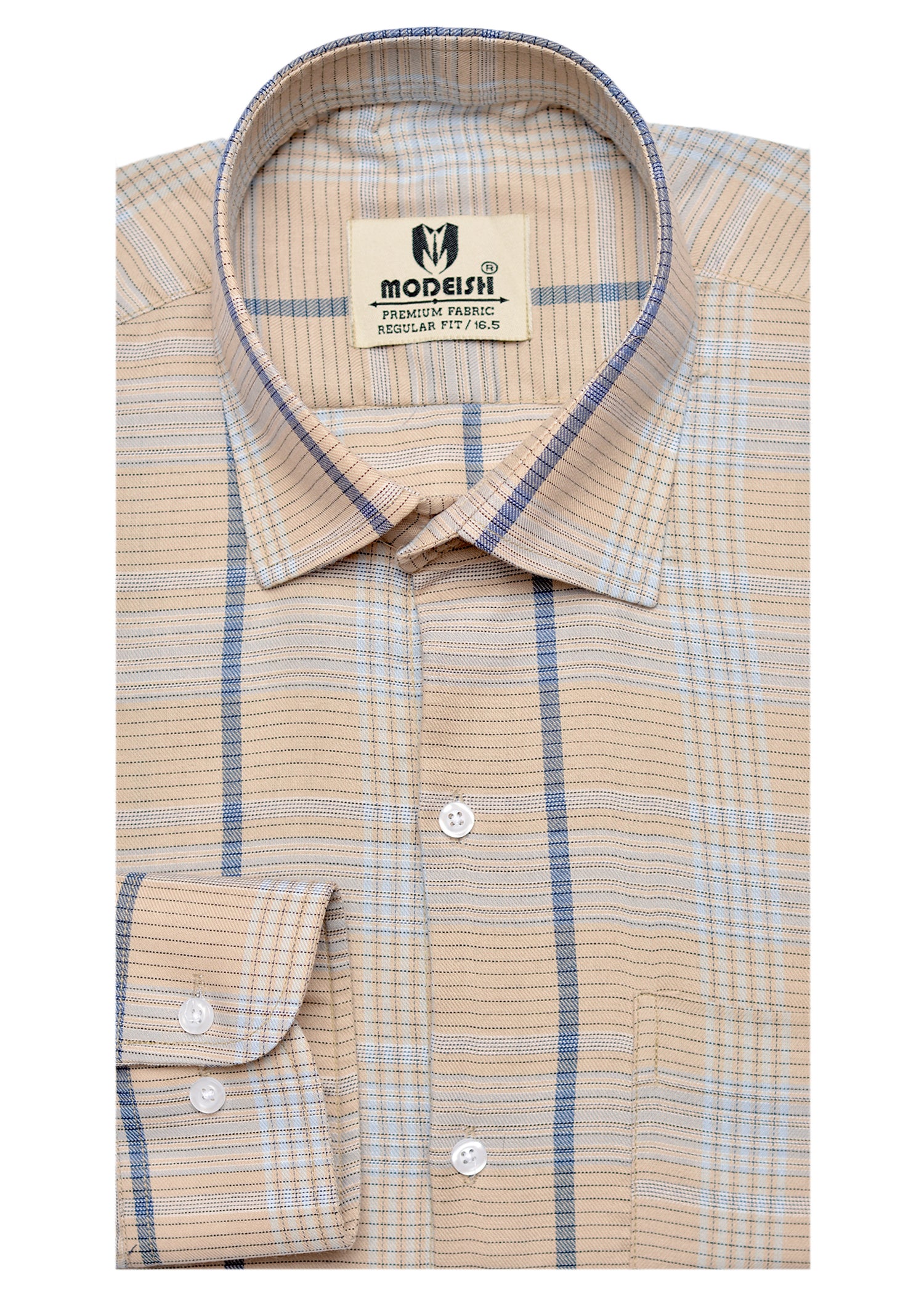 Beige Check Summer Fabric Shirt