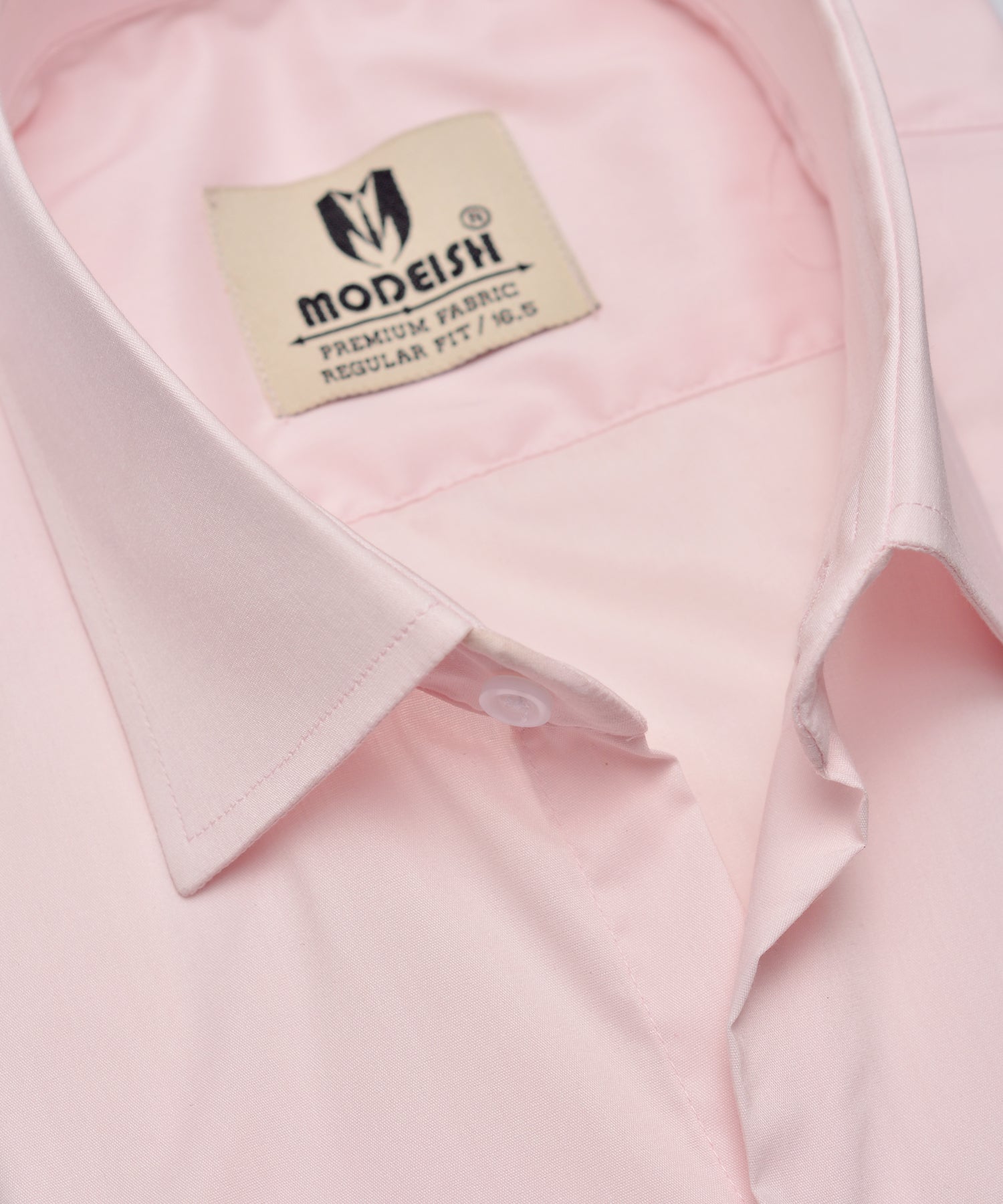 Pink Soft Plain Summer Fabric Shirt