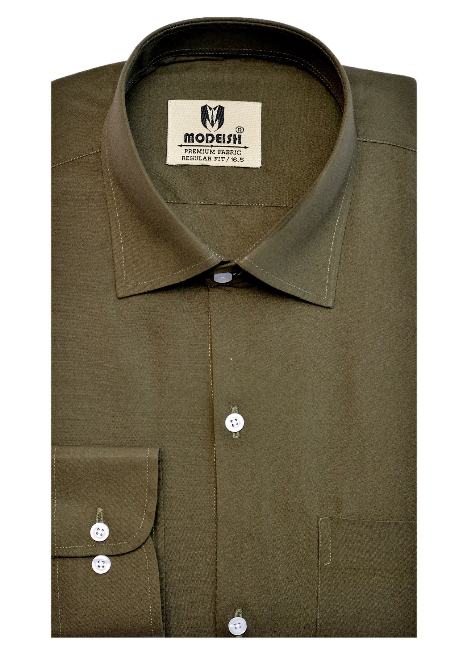 Olive Green Summer Fabric Shirt