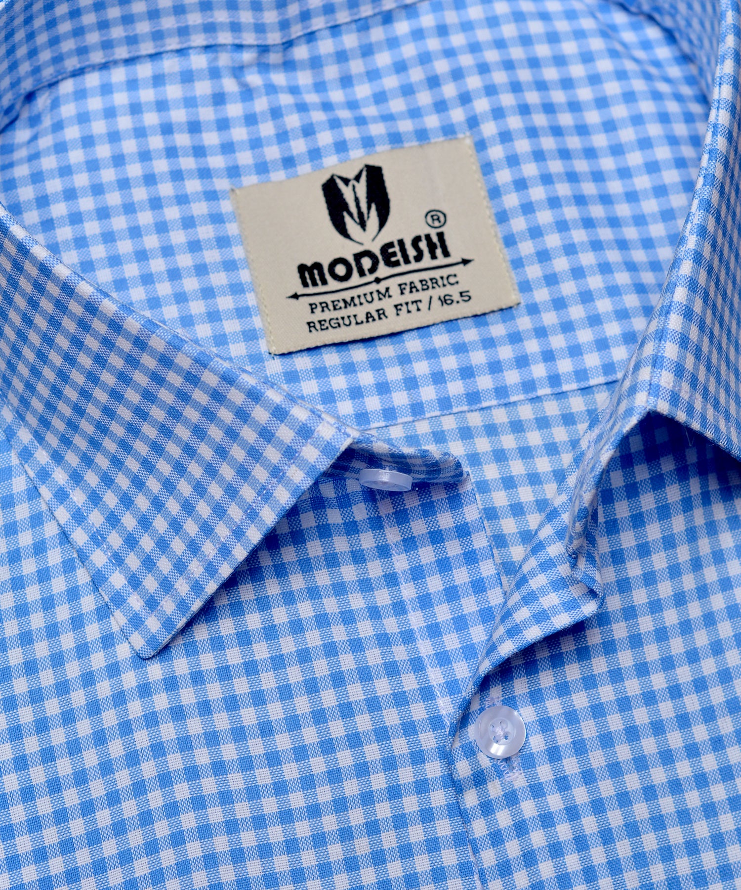 Sky Blue Check Summer Fabric Shirt