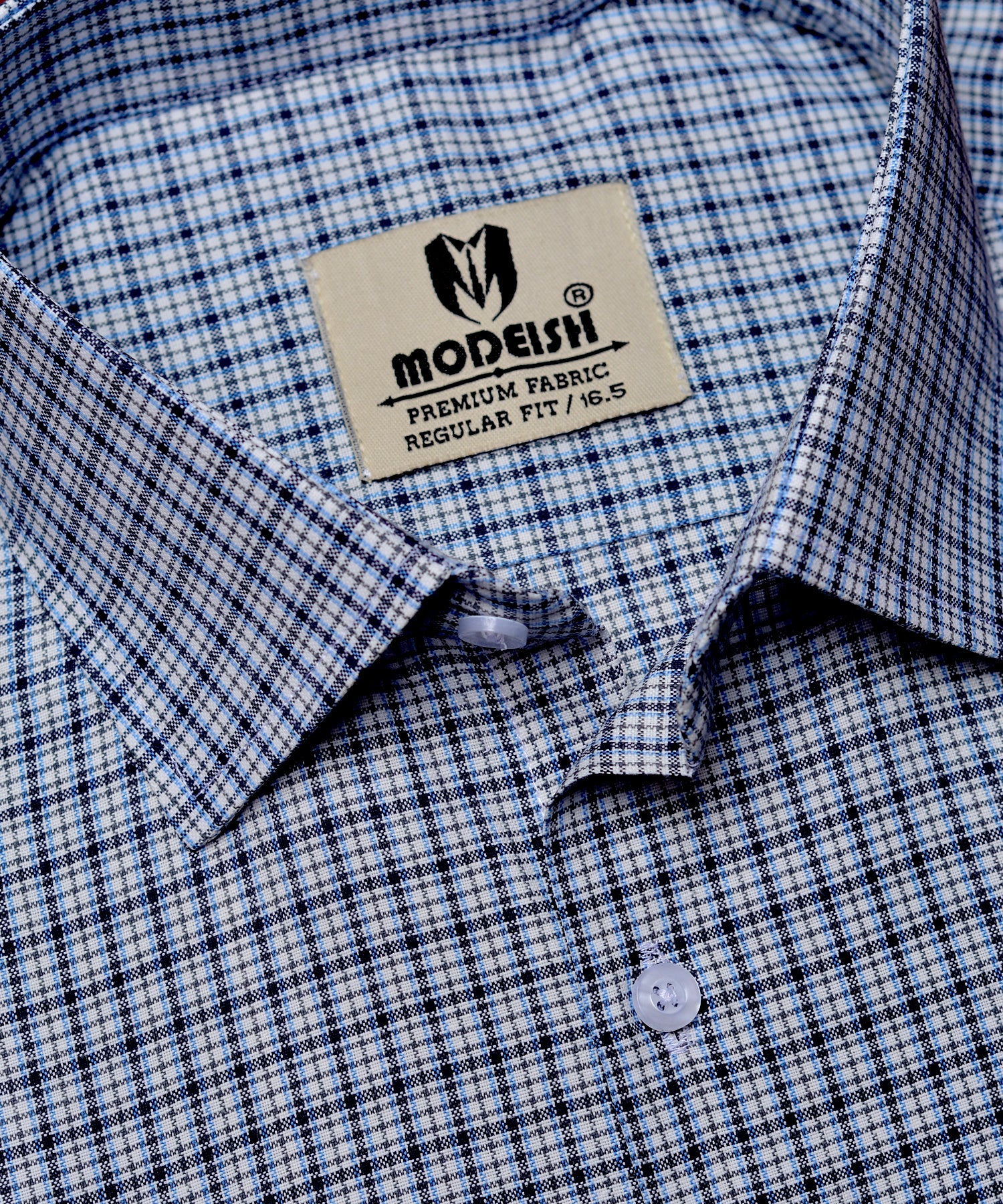 Blue Multicolor Check Summer Fabric Shirt
