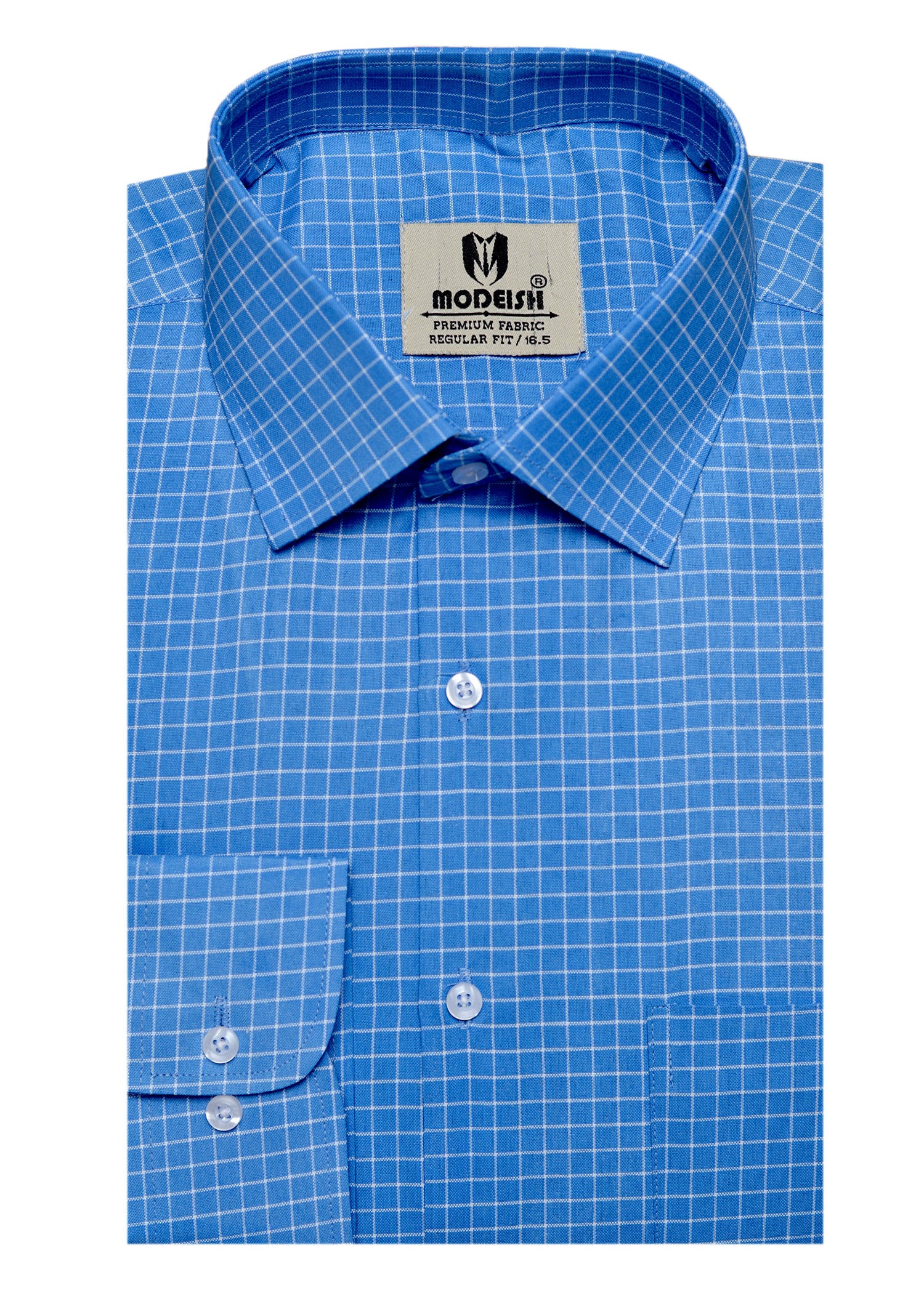 Azure Blue check Summer Fabric Shirt