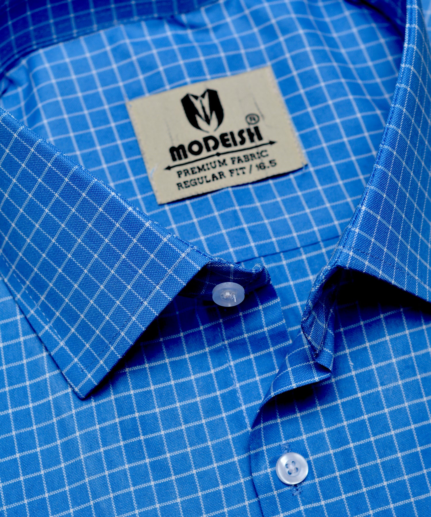 Azure Blue check Summer Fabric Shirt