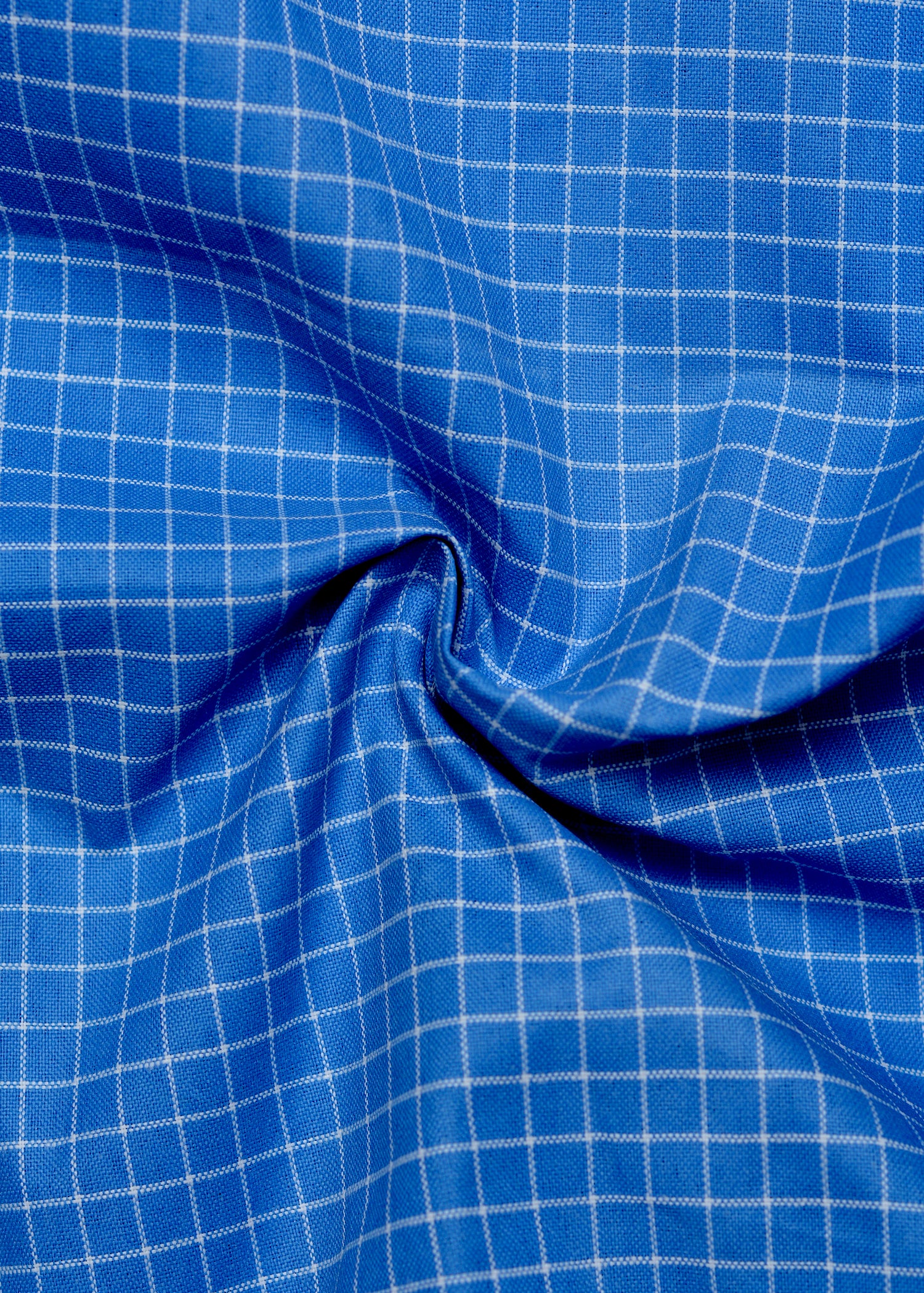 Azure Blue check Summer Fabric Shirt