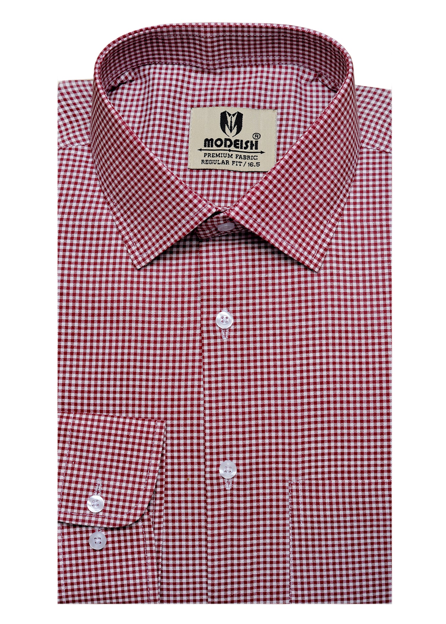 Crimson Red box check Summer Fabric Shirt