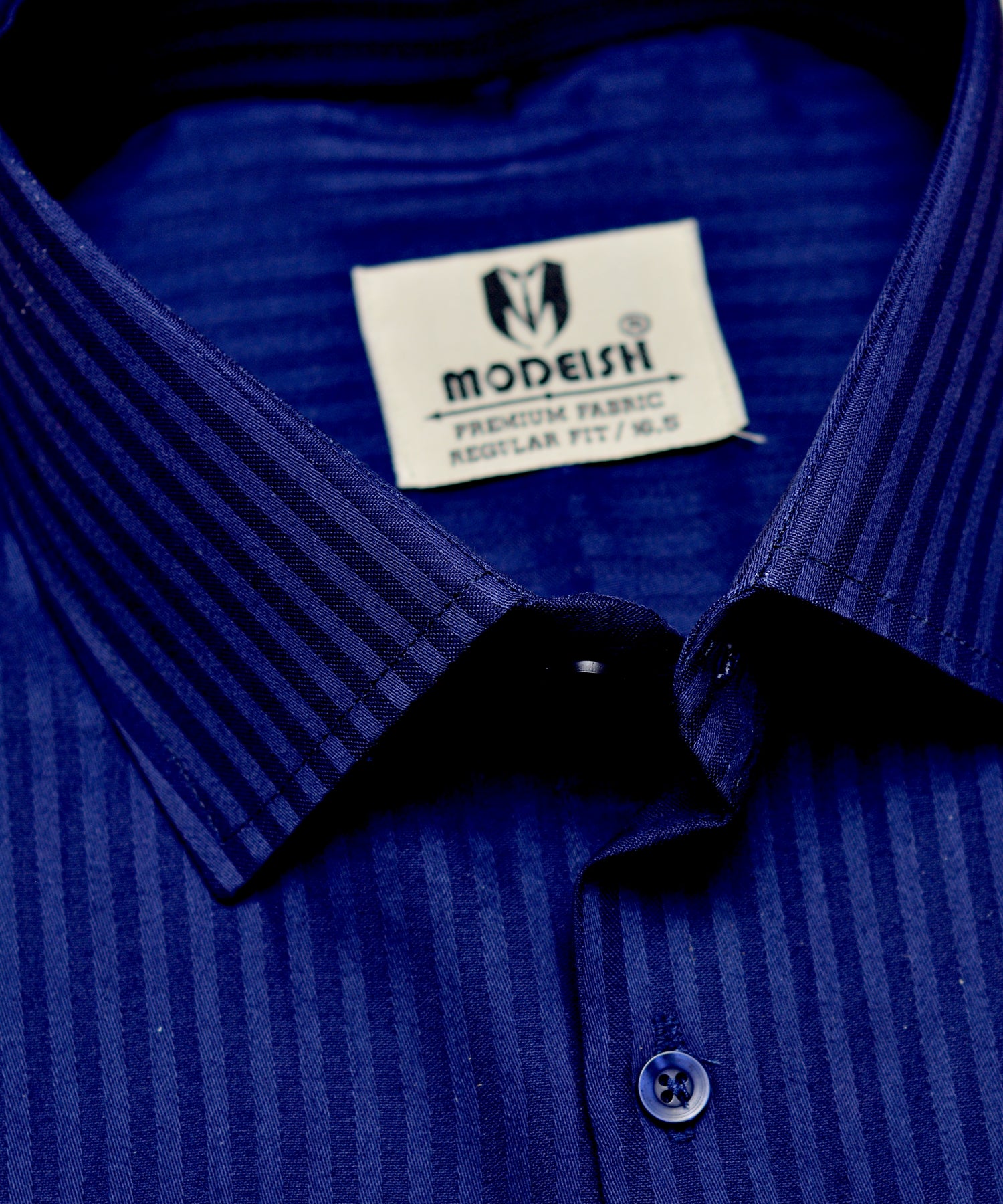 Nevy Blue Self Stripe Summer Fabric Shirt