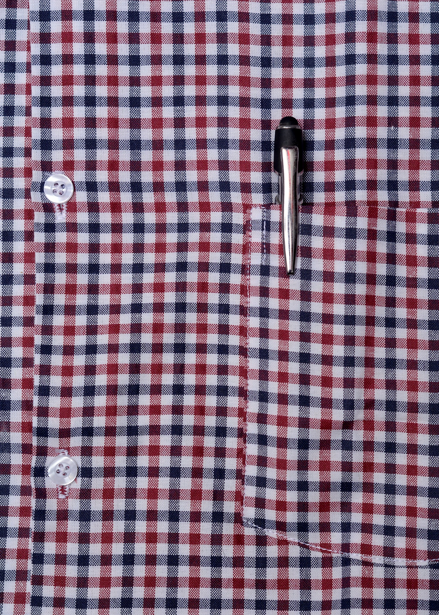 Blue Red 3D check Summer Fabric Shirt