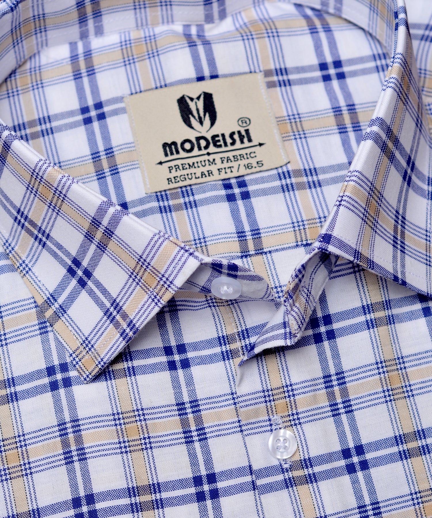 Purple white check summer Fabric Shirt