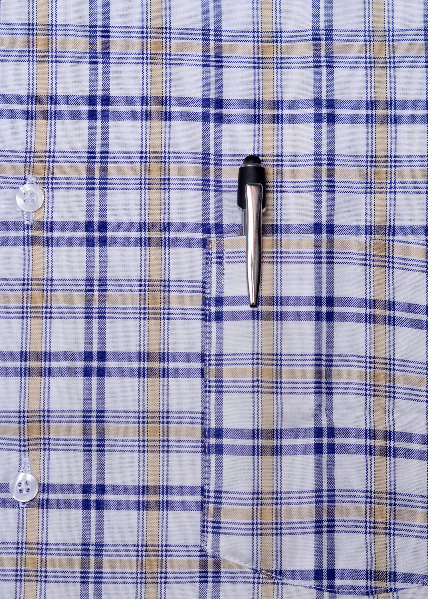 Purple white check summer Fabric Shirt