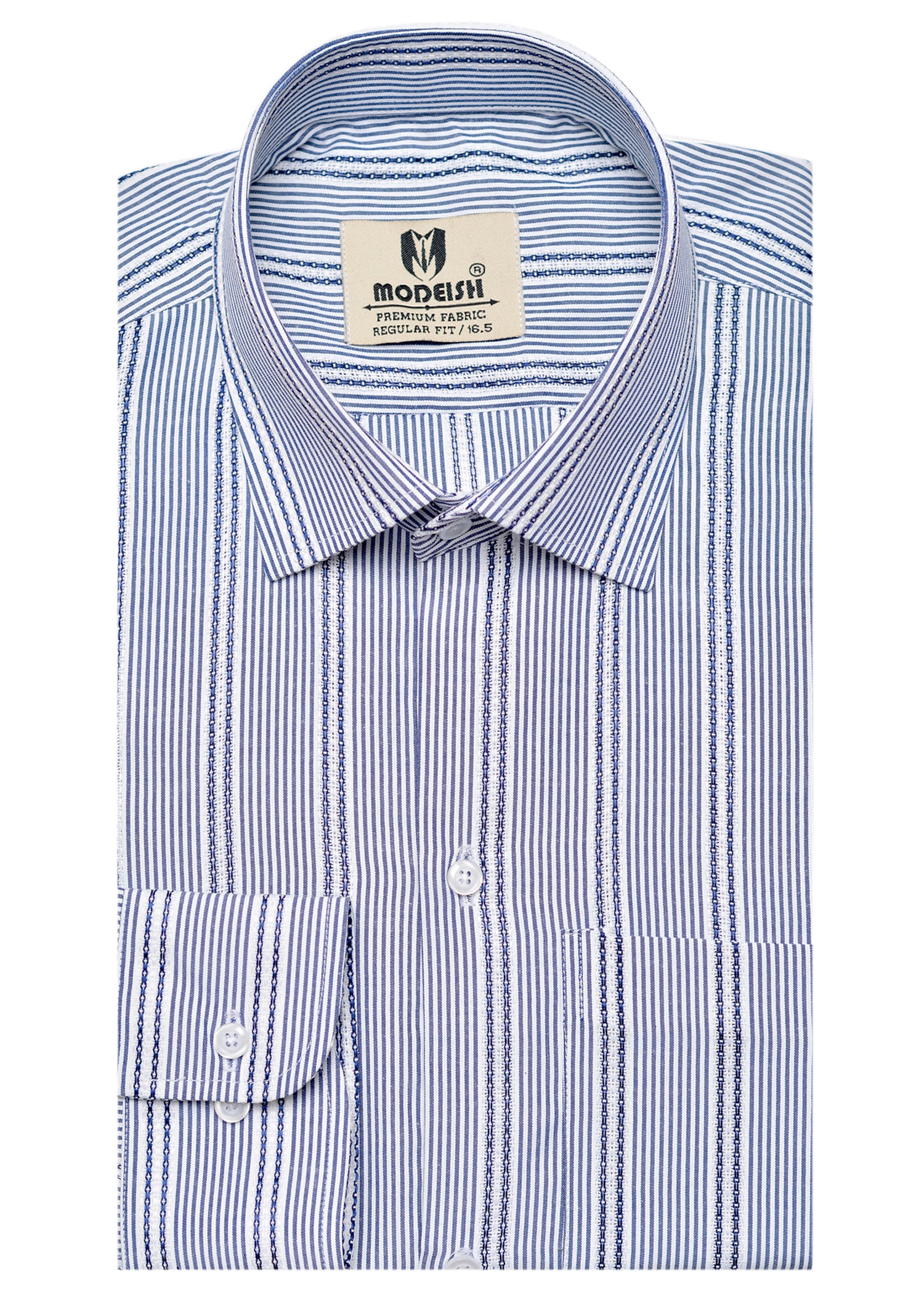 White Blue Stripe Summer Fabric Shirt