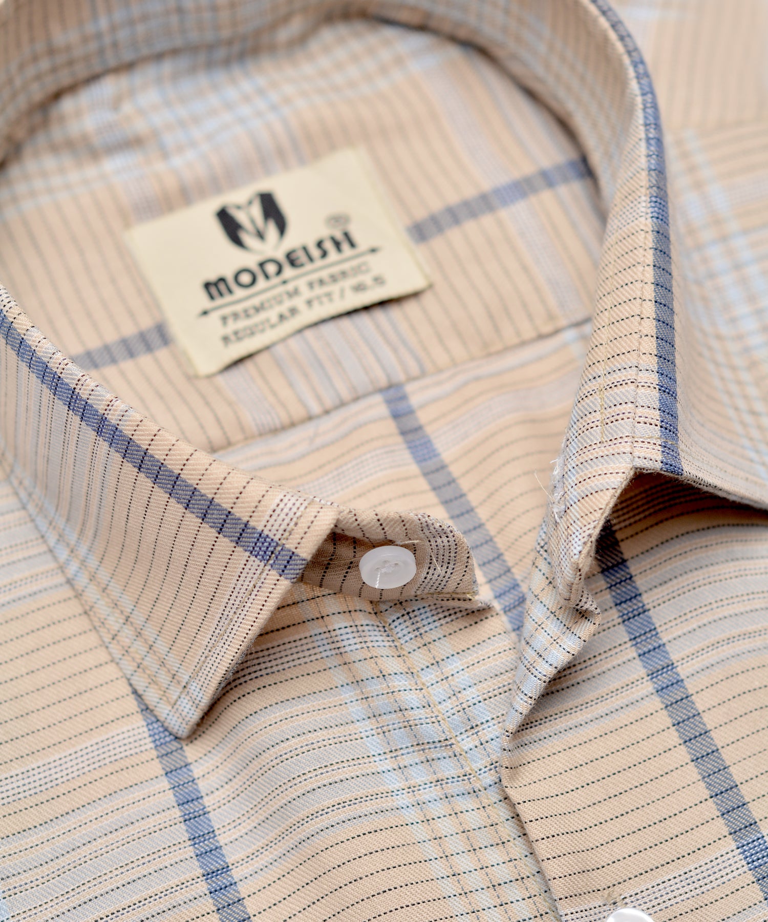 Beige Check Summer Fabric Shirt