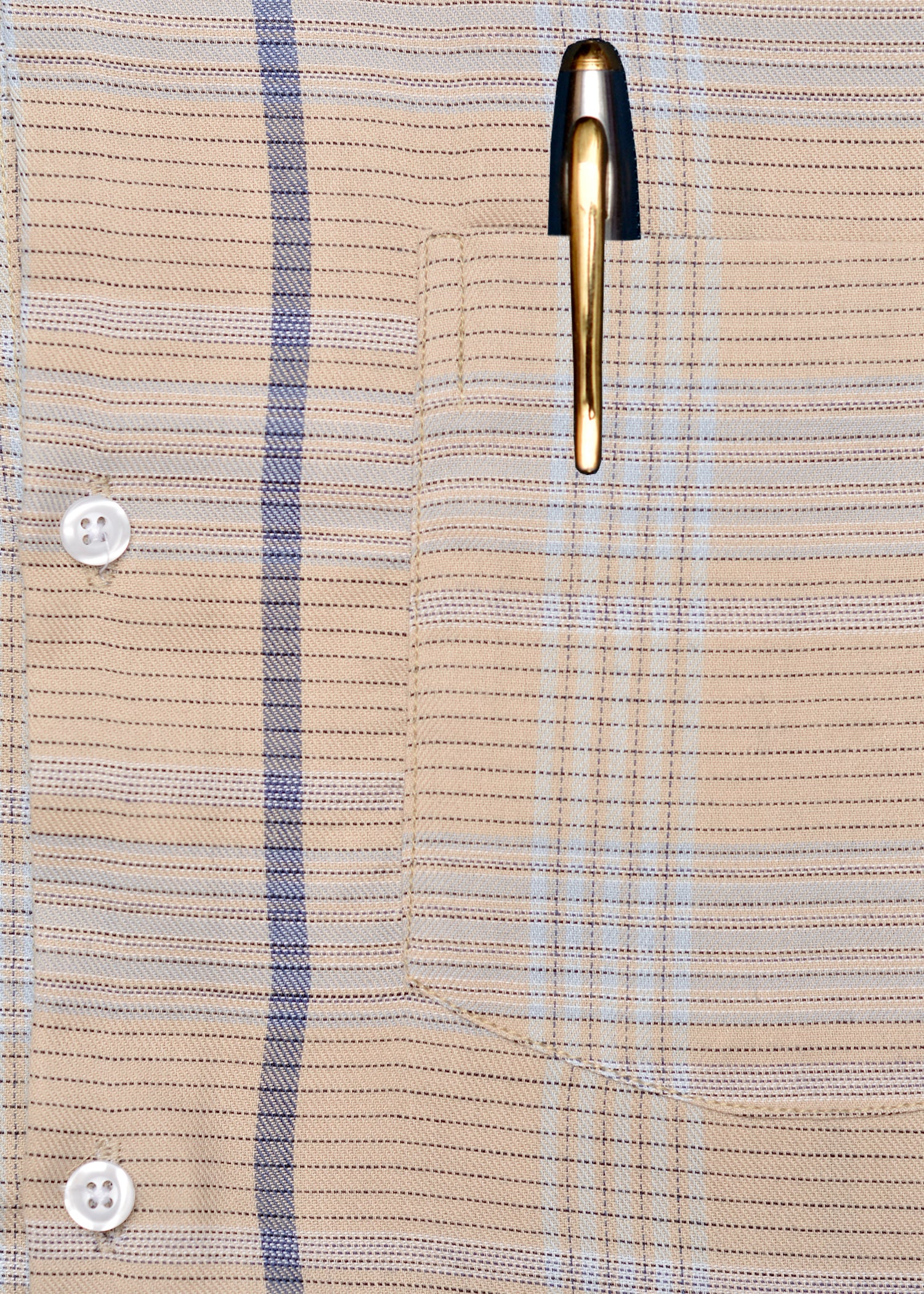 Beige Check Summer Fabric Shirt