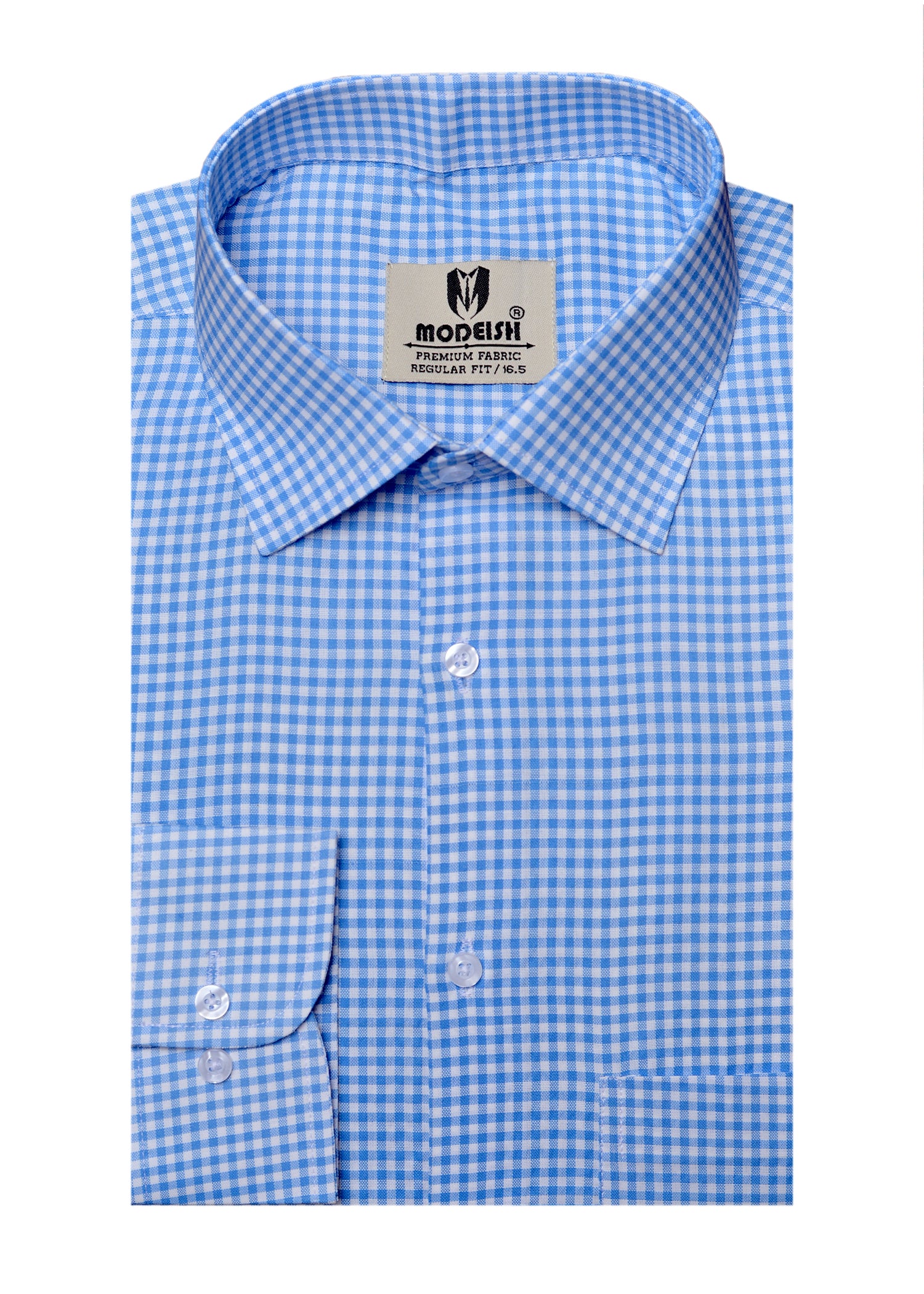 Sky  Blue Check Summer Fabric Shirt