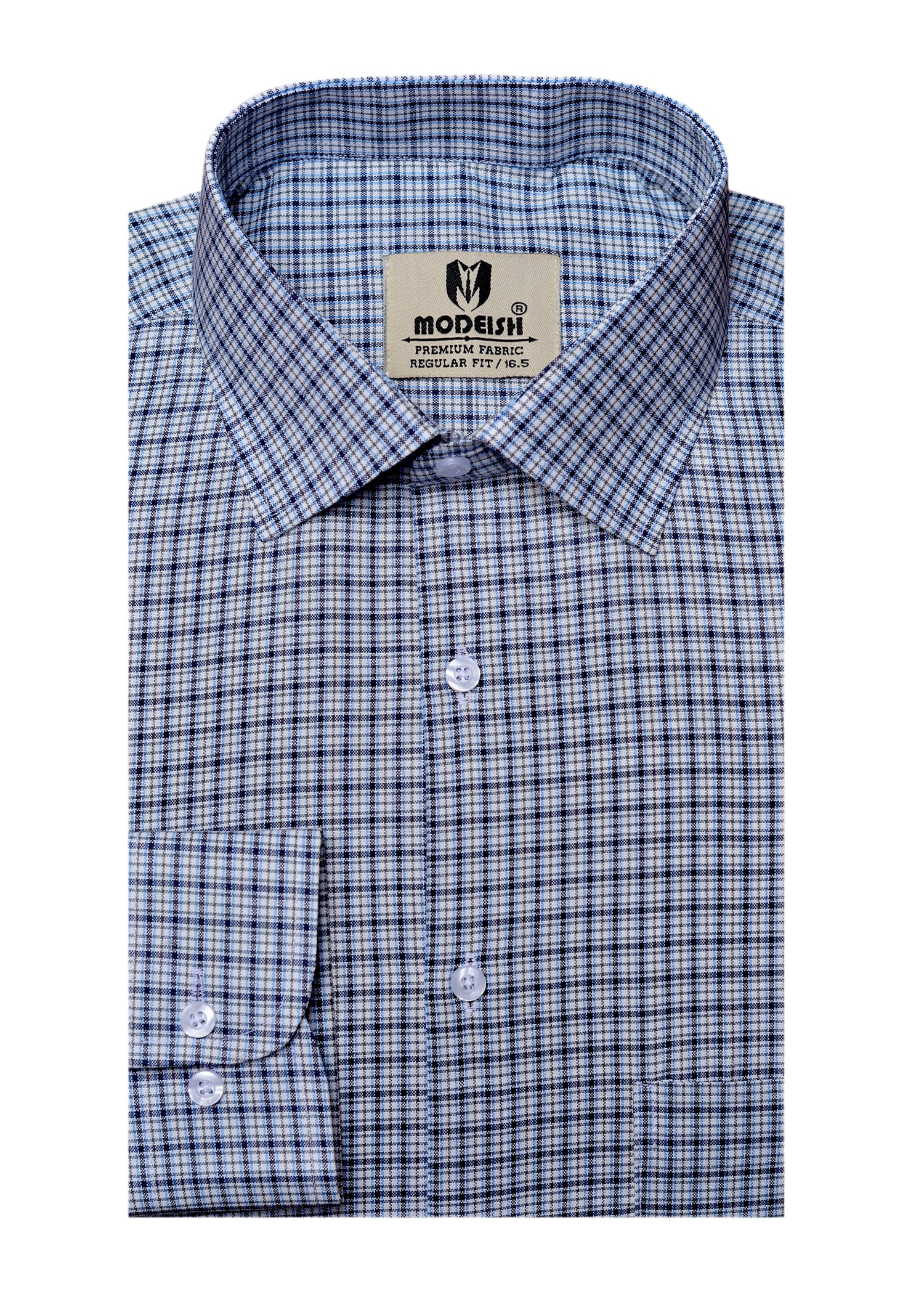 Blue Multicolor Check Summer Fabric Shirt