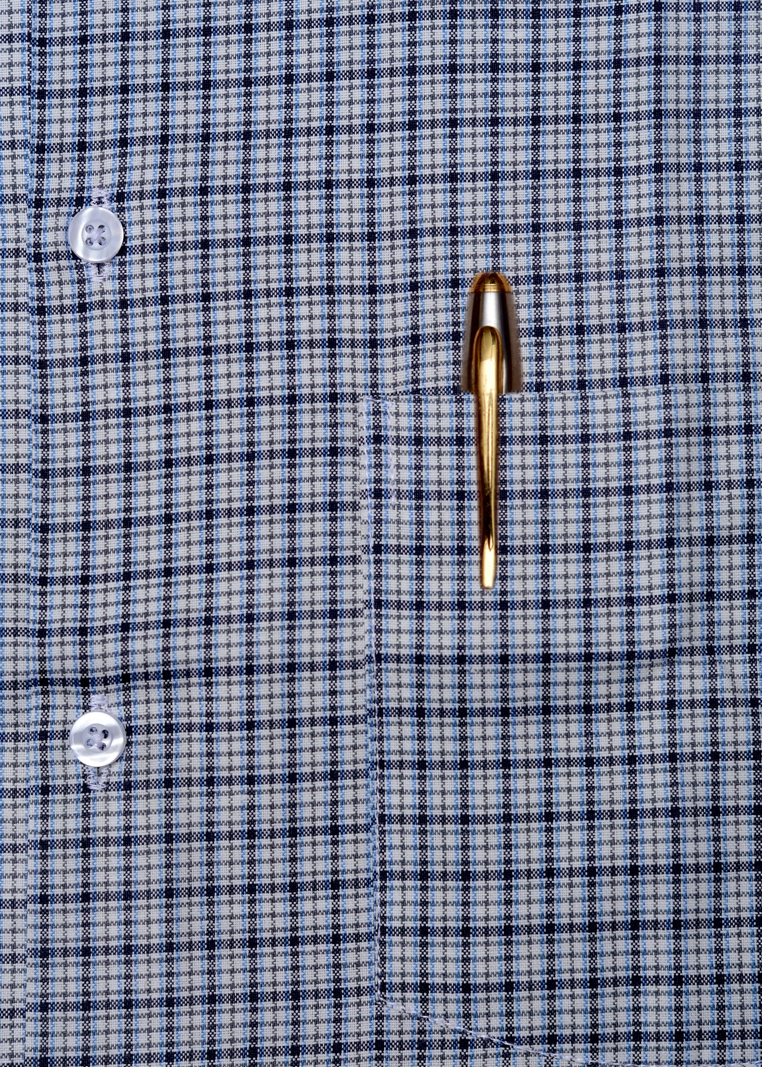 Blue Multicolor Check Summer Fabric Shirt