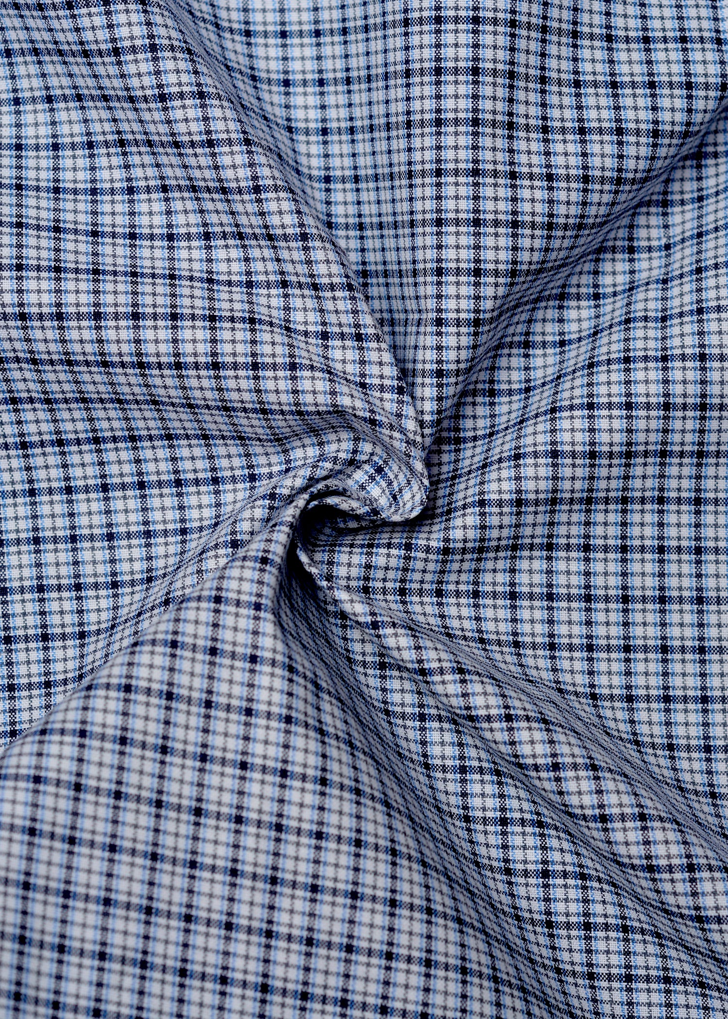 Blue Multicolor Check Summer Fabric Shirt