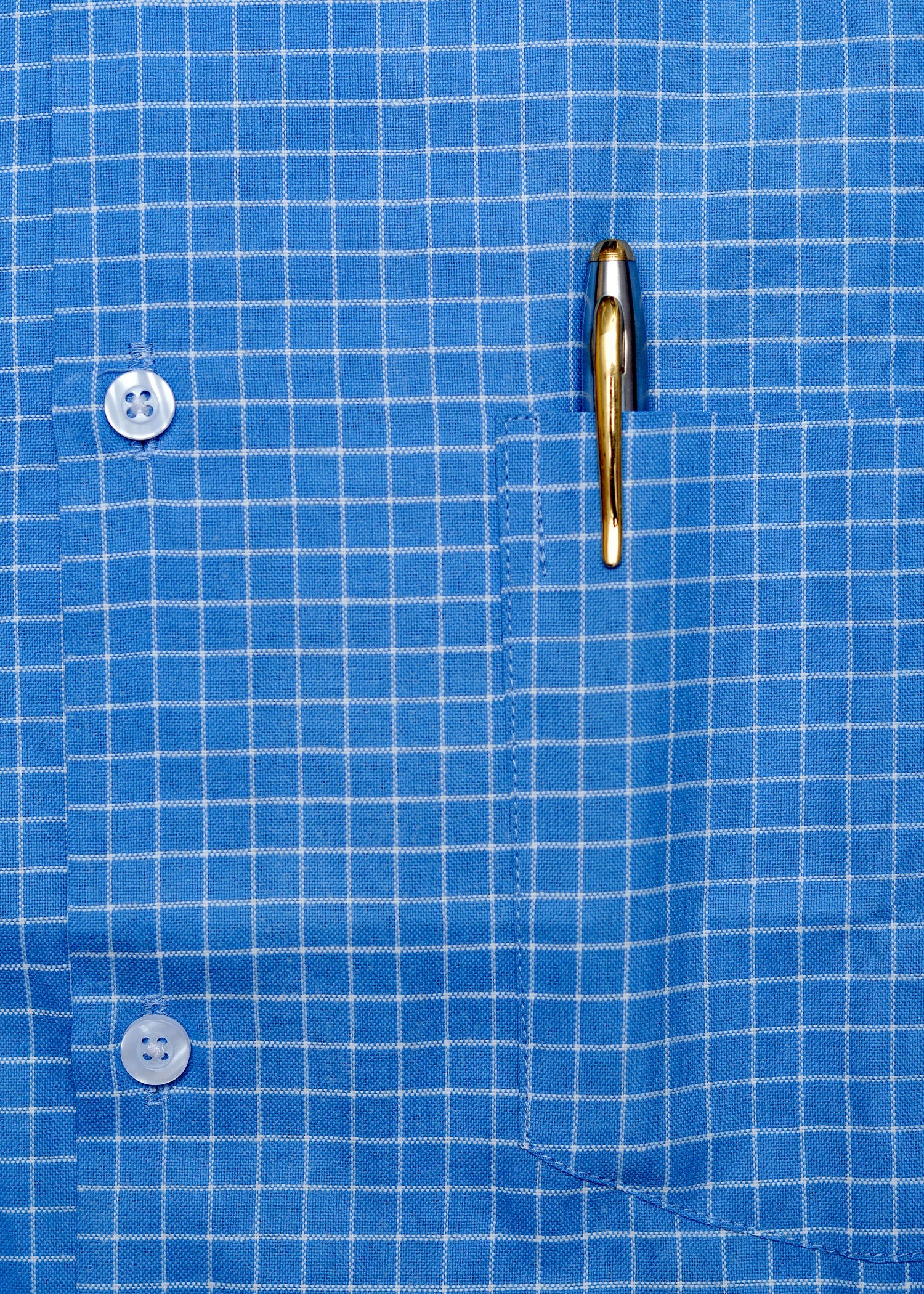 Azure Blue  check Summer Fabric Shirt