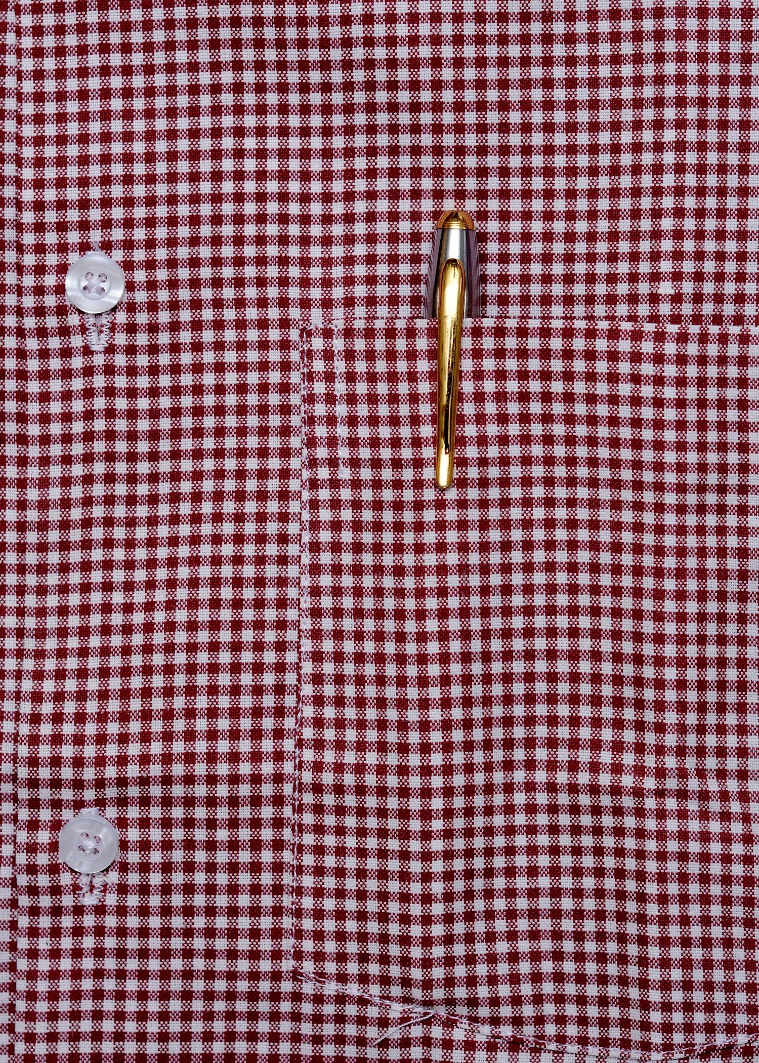 Crimson Red  box check Summer Fabric Shirt