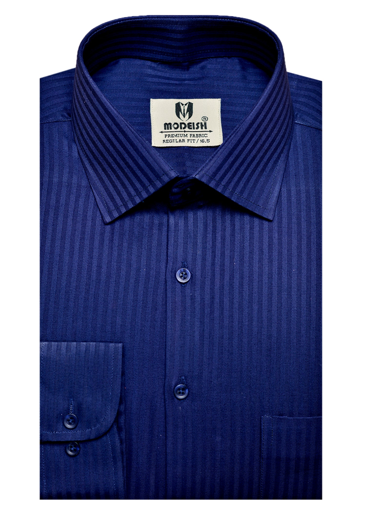 Nevy Blue Self Stripe Summer Fabric Shirt