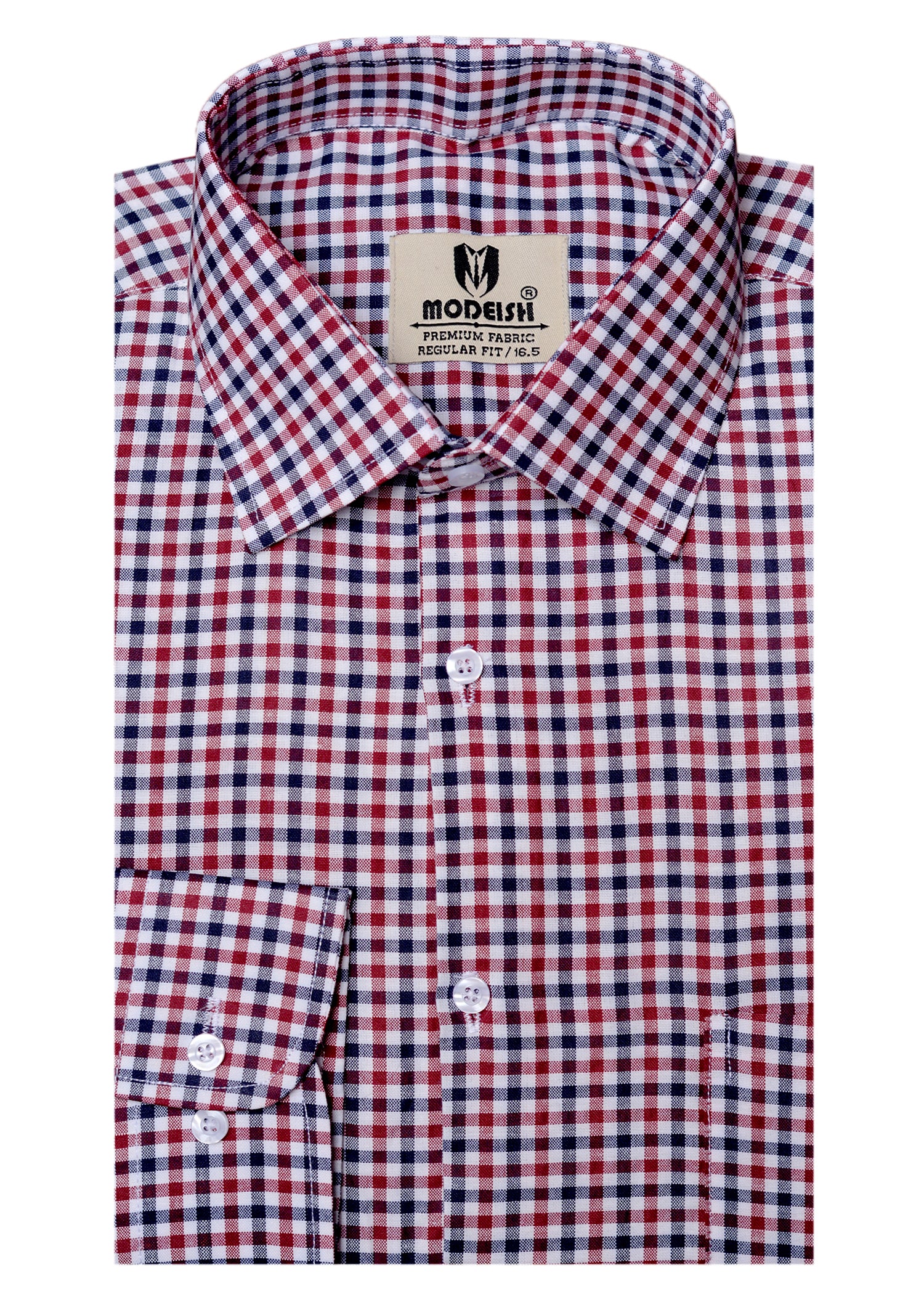 Blue Red 3D check  Summer Fabric Shirt