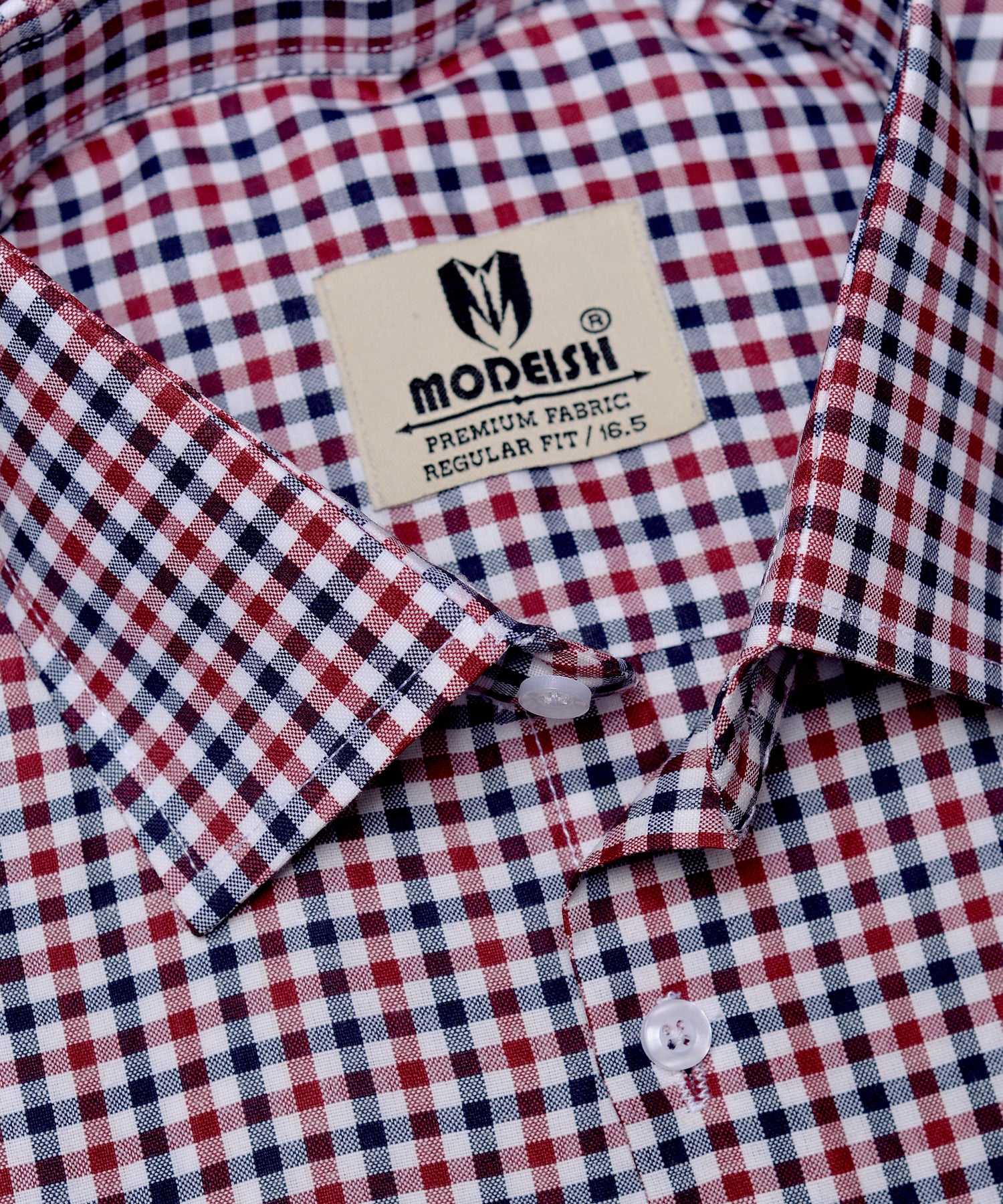 Blue Red 3D check  Summer Fabric Shirt