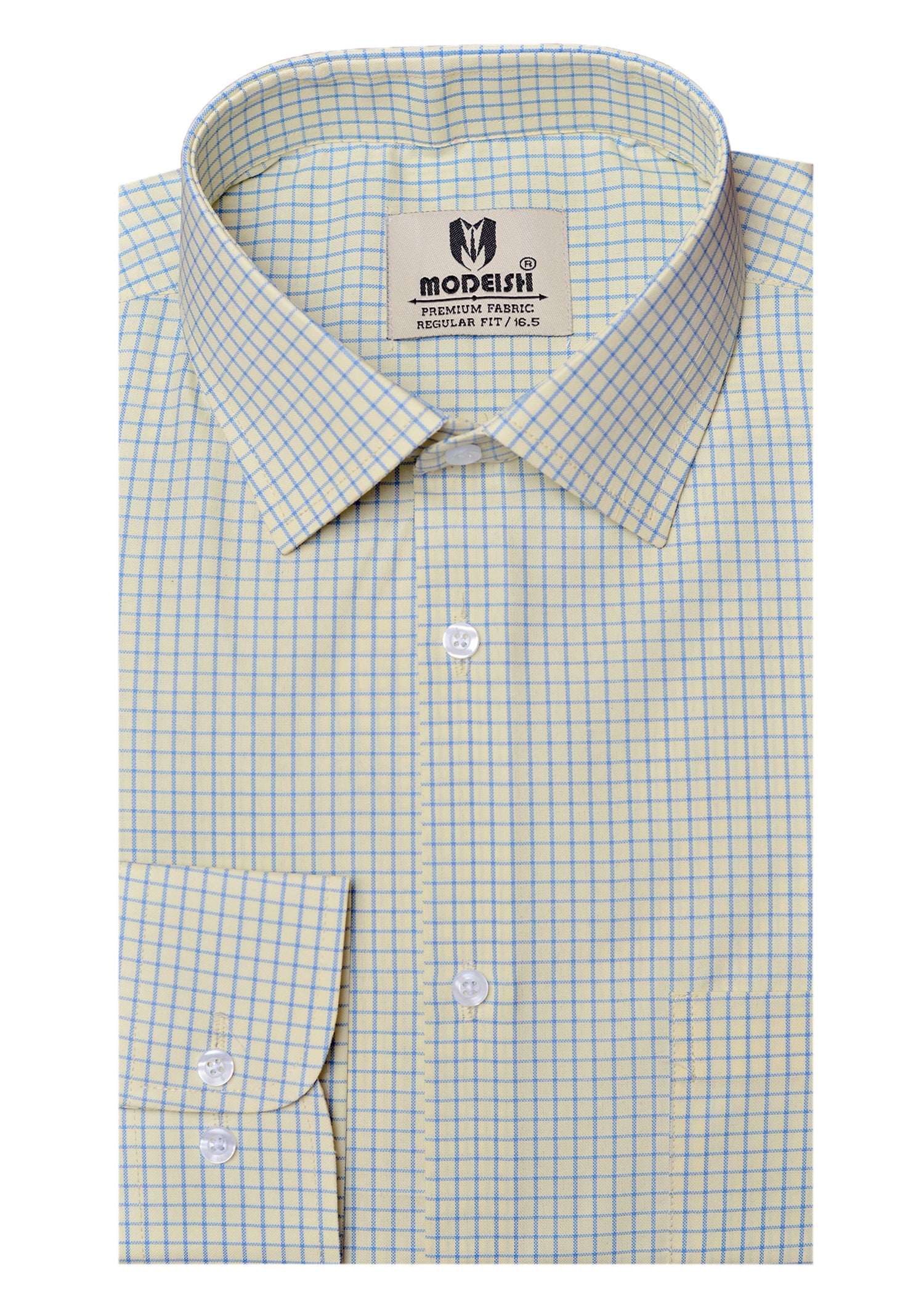 Yellow ice check  summer Fabric Shirt
