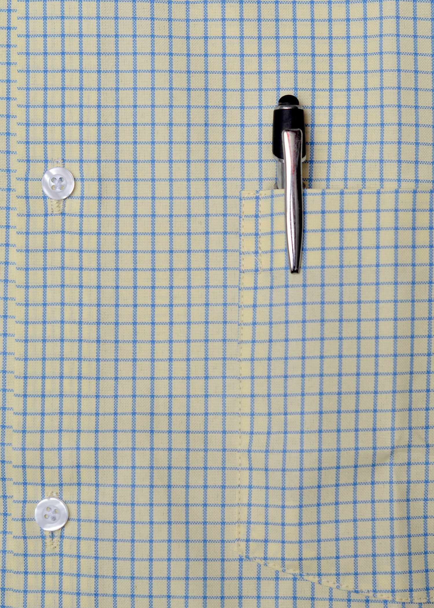 Yellow ice check  summer Fabric Shirt