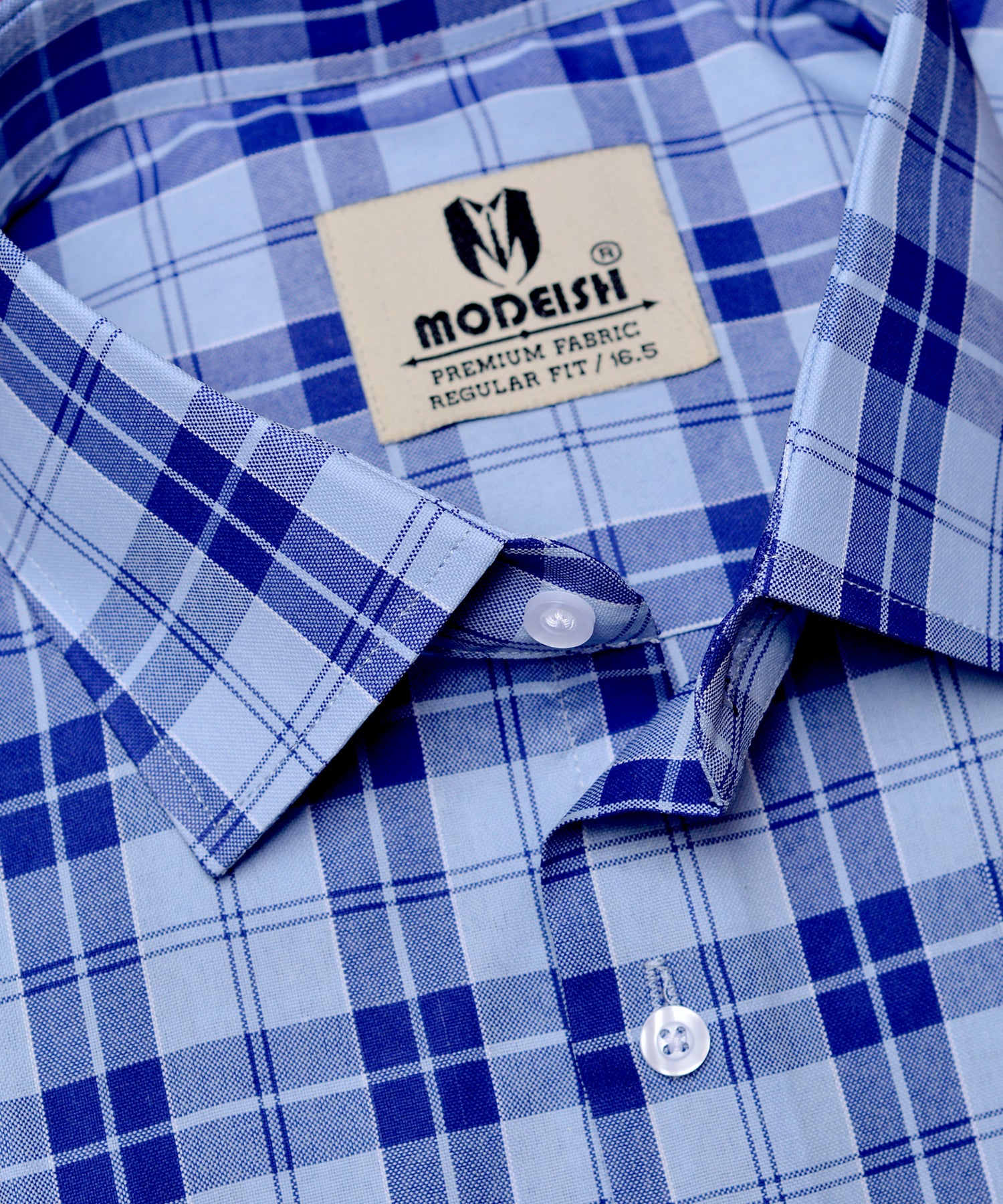 Purple sky  check  summer Fabric Shirt