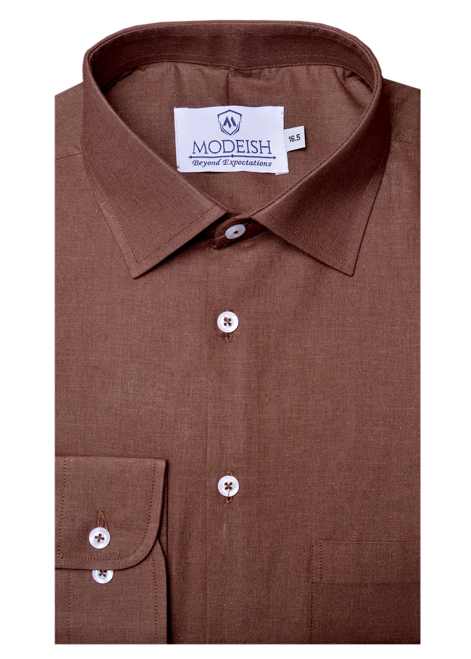 Coffee Brown  plain Formal shirt