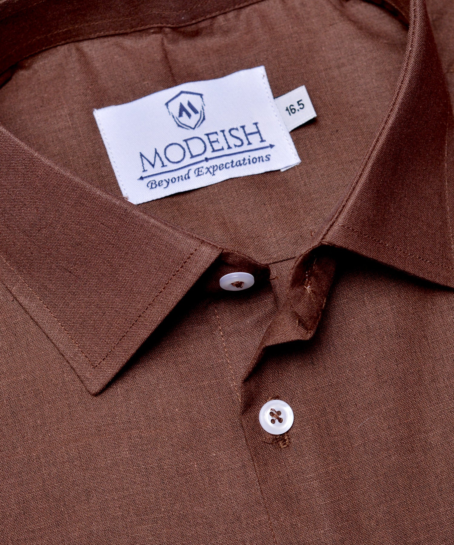 Coffee Brown  plain Formal shirt